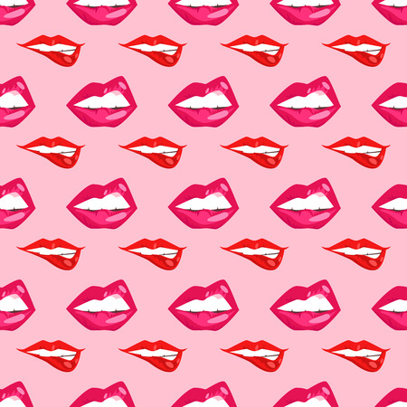 Woman lips seamless pattern vector illustration.のイラスト素材