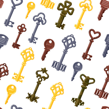 Vintage keys seamless pattern vector.のイラスト素材