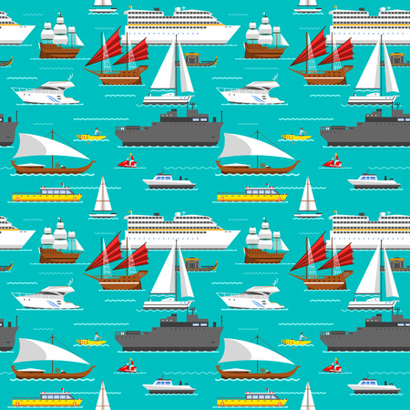 Sea transport pattern vector.のイラスト素材