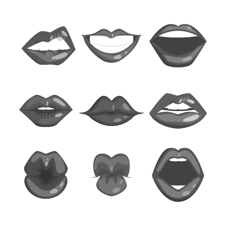 Woman lips silhouette vector illustration.のイラスト素材
