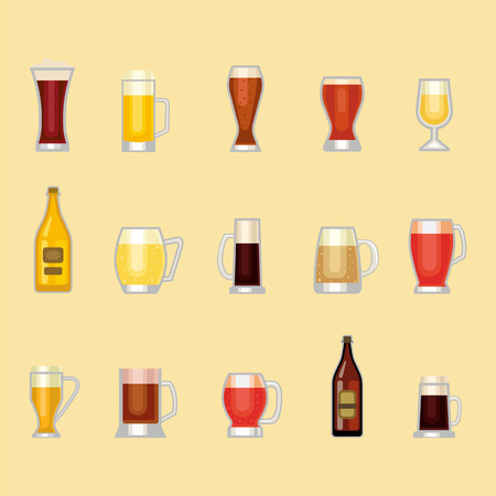 Beer glass vector set.のイラスト素材