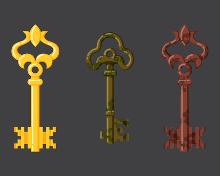 Vintage key vector isolated icon.のイラスト素材