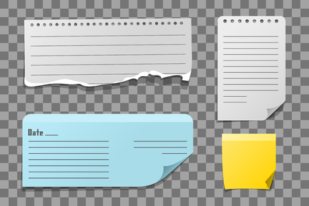 Paper notes sheet for message vector illustration.のイラスト素材