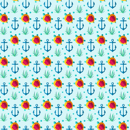 Seamless patterns nautical elements vectorのイラスト素材
