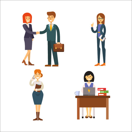 Business people man and woman vector illustration.のイラスト素材