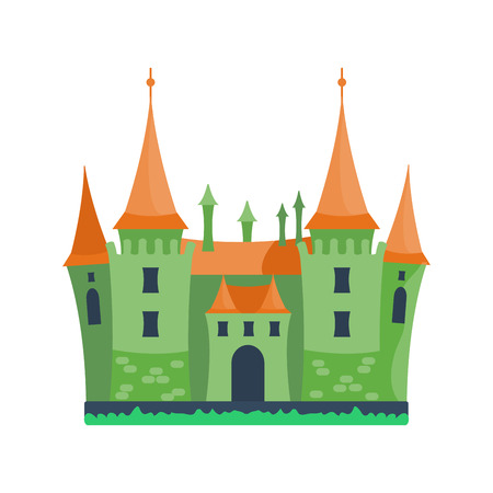 Cartoon castle architecture vector illustrationのイラスト素材