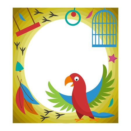 Cute happy birthday border photo frame vector illustration.のイラスト素材