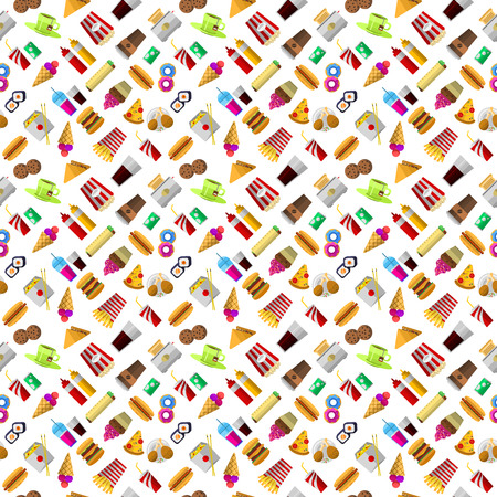 Fast food pattern vector illustration.のイラスト素材