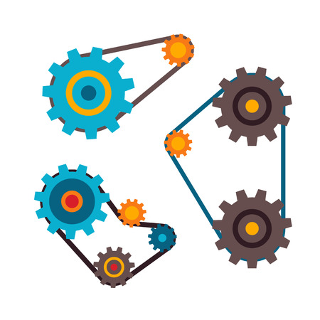 Machine parts different mechanism vector illustration.のイラスト素材
