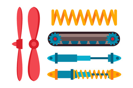 Machine parts different mechanism vector illustration.のイラスト素材