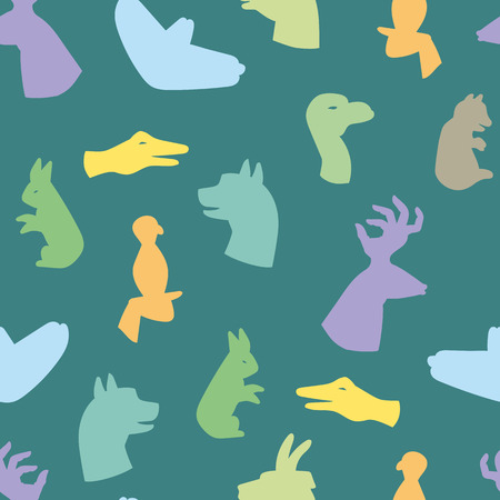Hands gesture like different animals seamless pattern vectorのイラスト素材