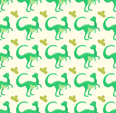 Cartoon dinosaur vector illustration seamless patern monster animal dino prehistoric character reptile predator jurassic comic fantasy dragonのイラスト素材