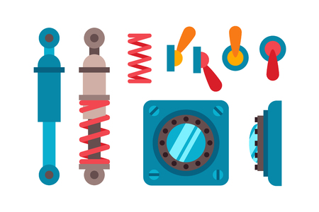 Machine parts different mechanism vector illustration.のイラスト素材