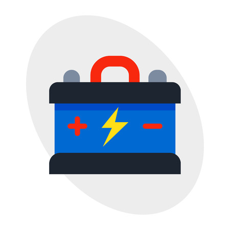 Accumulator battery energy power and electricity alkaline generation energy car auto parts electrical supply power high detailed vector illustration.のイラスト素材