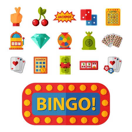 Casino game icons poker gambler symbols blackjack winning roulette joker slotbvector illustration. Casino game icons poker gambler symbols blackjack winning roulette joker slotbvector illustration.