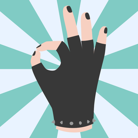 Ok hand success gesture okey yes agreement signal business human agree best approval vector.のイラスト素材