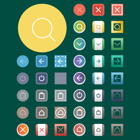 Colorful website web buttons design vector illustration glossy graphic label internet confirm templateのイラスト素材