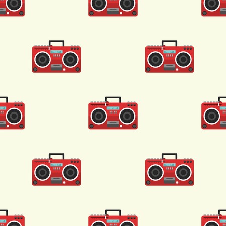 Hip hop tape recoder musician instruments breakdance expressive rap music dj vector illustration.のイラスト素材