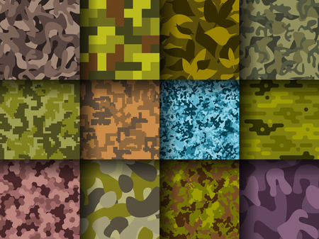Military or hunting clothes camouflage hand drawn seamless pattern abstract fill background vector illustration.のイラスト素材