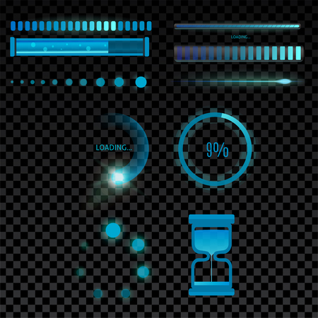 Vector icons for mobile applications design web internet loading interface download media button.のイラスト素材