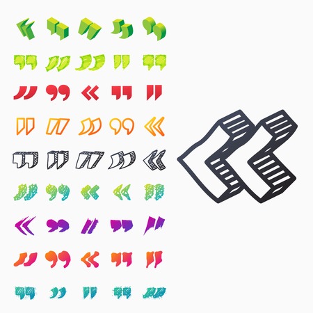 Quote sign icon text concept message bubble dialog symbol quotation citation vector quotation mark symbolのイラスト素材