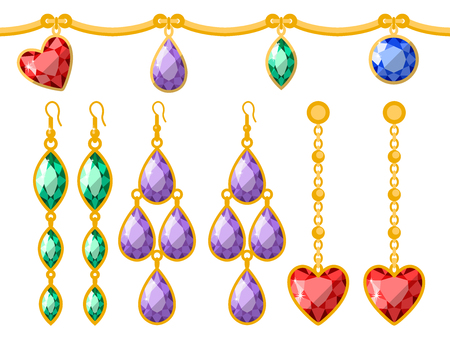 Traditional golden jewellery bangles diamond luxury fine minute precious gold jewelery vector illustrationのイラスト素材