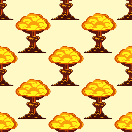 Cartoon explosion boom effect seamless pattern animation game sprite sheet explode burst blast fire comic flame vector illustration.のイラスト素材