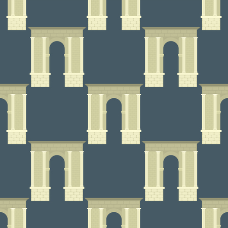 Arch vector architecture construction frame column entrance design classical arc seamless pattern illustrationのイラスト素材