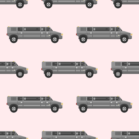 Vector seamless pattern luxury limousine long car transportation detailed auto business transport design pickupの写真素材