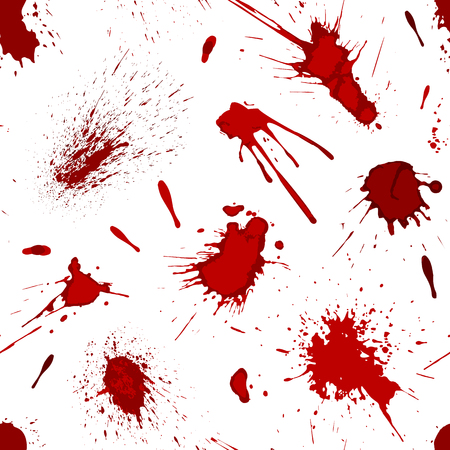 Red blood or paint splatters splash spot seamless pattern background vector illustrationのイラスト素材
