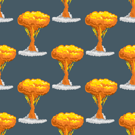 Cartoon explosion boom effect seamless pattern animation game sheet explode burst blast fire comic flame vector illustration.のイラスト素材