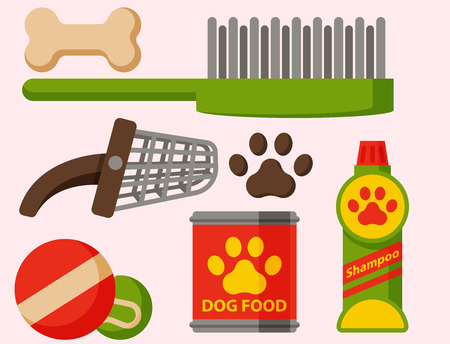 Domestic mammal pedigree canine food and accessory.のイラスト素材