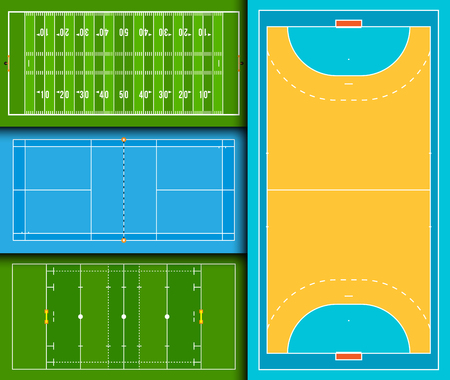 Sport game field vector ground line playground soccer green stadium grass background winner champion illustrationのイラスト素材