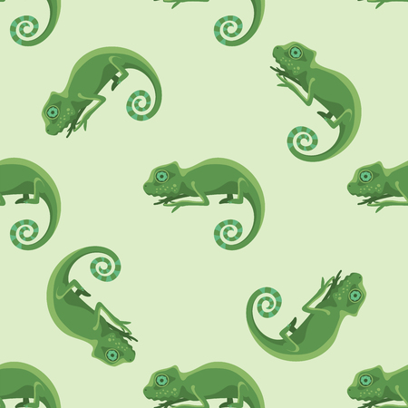 Reptile chameleon amphibian seamless pattern colorful fauna vector illustration reptiloid predator reptiles animals.のイラスト素材