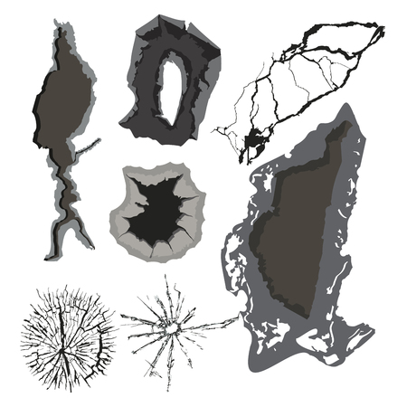 Vector crackle texture with many cracks scratches abstract grunge rough wall holes dust vector illustration.のイラスト素材