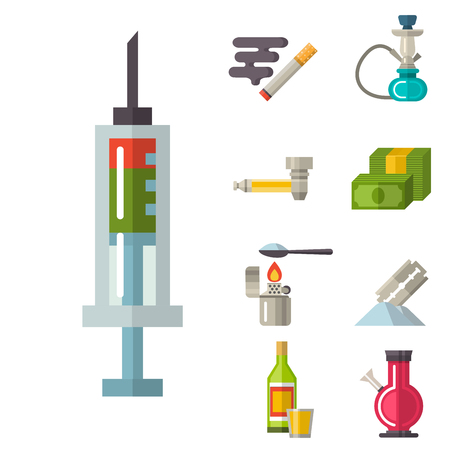 Medical drugs icon vector laboratory science alcohol clinic medication web ambulance sign chemical addiction illustration.のイラスト素材