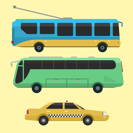 City transport public industry vector flat illustrations.のイラスト素材