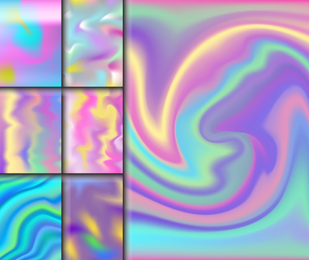 Universal holographic vector blur texture abstract color fills background surface illustration brochure.のイラスト素材