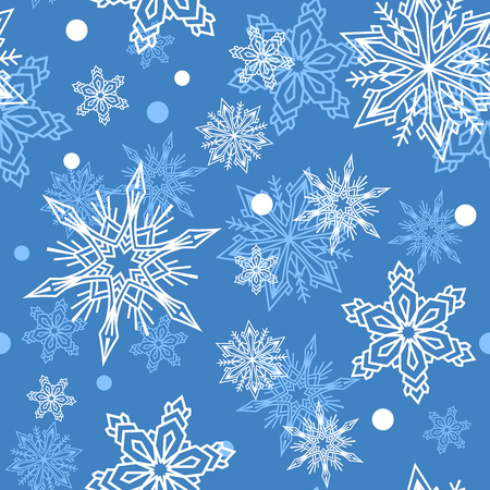 Snowflakes vector icons frozen frost star Christmas decoration snow winter flakes elemets Xmas holiday design illustartion seamless patetrnのイラスト素材