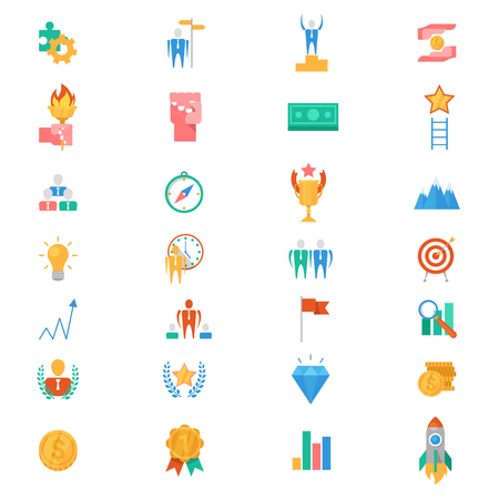 Motivation icons vector motivated business signs to inspire for achievement goals and success illustration of motivational set isolated on white background.のイラスト素材