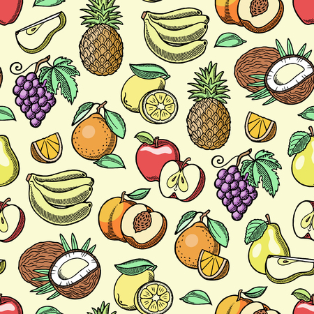 Fruits seamless pattern backgroundのイラスト素材