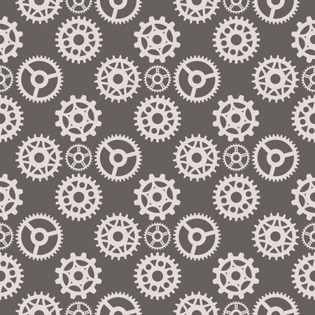 Gear vector illustration, mechanics gearing web development shape. Work cog engine wheel equipment machinery seamless pattern background.のイラスト素材
