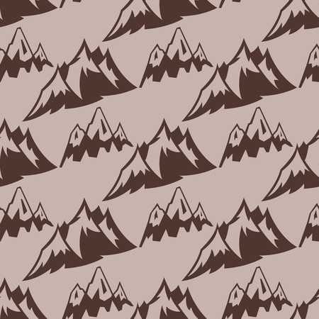 Mountain vector silhouette nature seamless pattern background outdoor rocky snow ice top decorative landscape travel climbing hill peak hiking illustrationのイラスト素材
