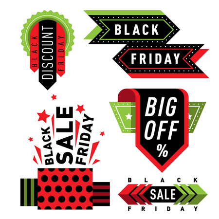 Sale vector badge stickers lables percent discount shopping saledays black friday discount special webshop offer symbols illustration.のイラスト素材