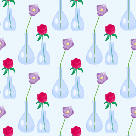 Vintage floral vector bouquet garden flower seamless pattern background botanical natural illustration summer floral botany colorful bloom decoration.のイラスト素材