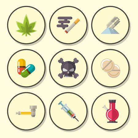Chemical addiction icons designのイラスト素材