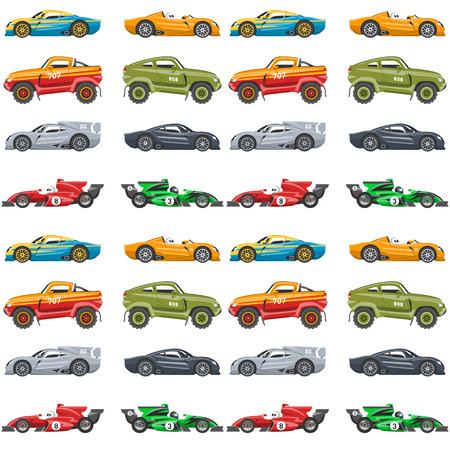 Vector seamless pattern background luxury car transportation detailed auto business transport design.のイラスト素材