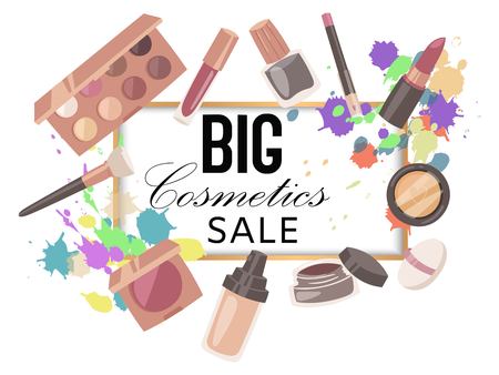 Big cosmetics sale bannerのイラスト素材