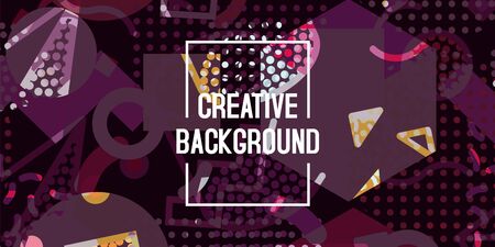 Vector abstract geometric background texture design, bright poster, banner purple background, violet pink and yellow stripes and shapes.のイラスト素材