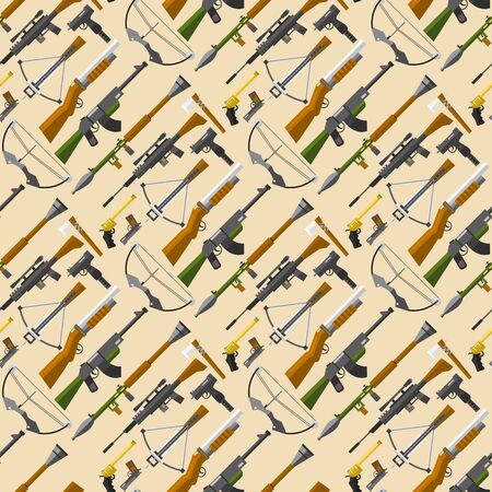Weapons guns pistols submachine assault rifles seamless patternの写真素材